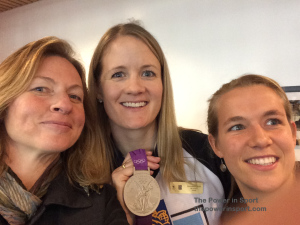 R-L Kate Thompson (National team, Field Hockey), Darcy Marquardt (3-time Olympian, Rowing), Linda Diano (The Power in Sport) 