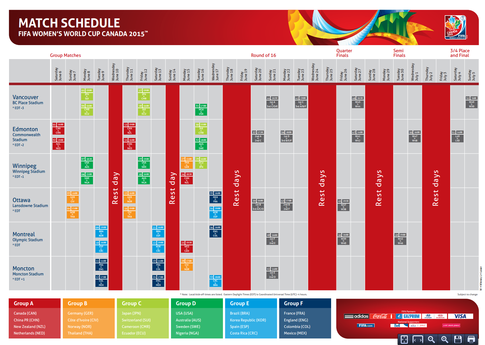 fifa world cup schedule